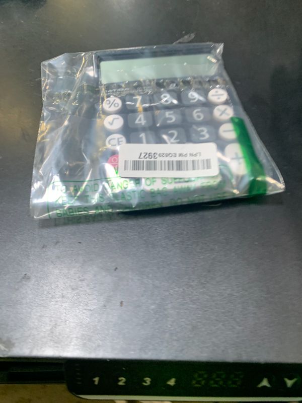 Photo 1 of CATIGA Desktop Calculator 8 Digit with Solar Power and Easy to Read LCD Display, Big Buttons, for Home, Office, School, Class and Business, 4 Function Small Basic Calculators for Desk, CD-8185 Black