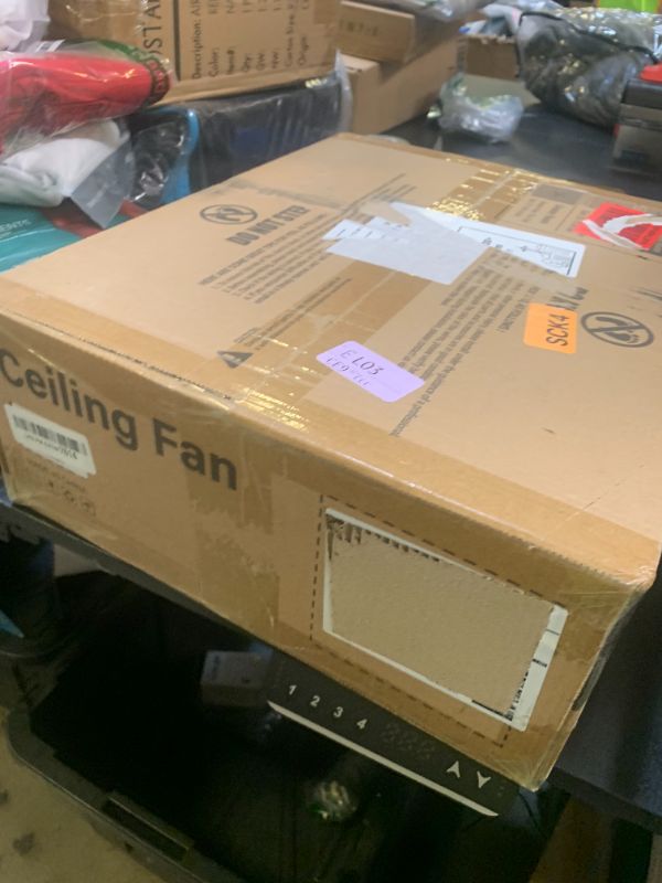 Photo 1 of ZMISHIBO Ceiling Fans with Lights and Remote, 19.7'' Low Profile Ceiling Fan, 3000-6000K Dimmable Modern Flush Mount LED Fan Light, 6 Wind Speeds, Black Fandelier Ceiling Fans for Bedroom