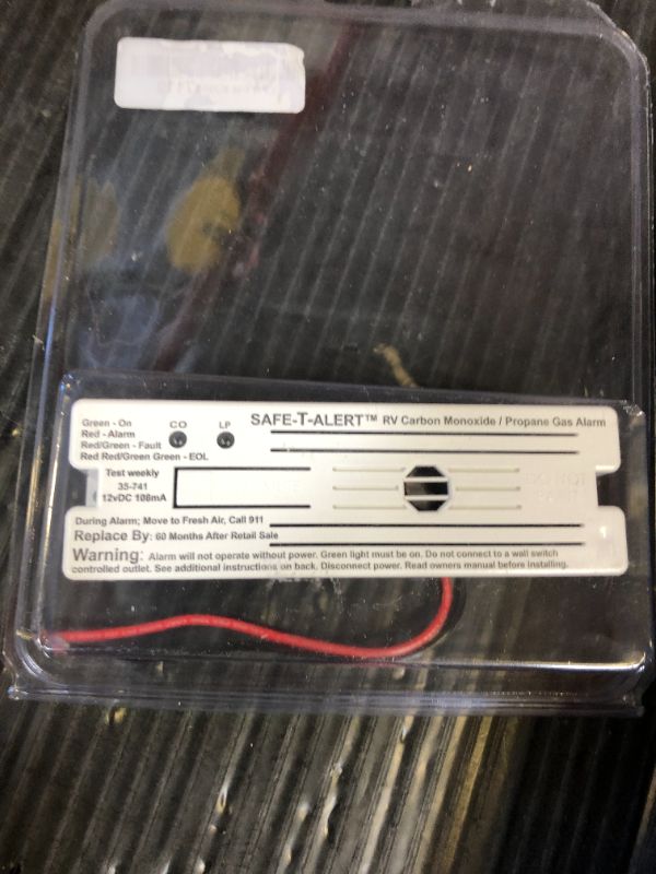 Photo 1 of Safe-T-Alert by MTI Industries 35-741-WT Dual LP/CO Alarm - 12V, 35 Series Surface Mount, White