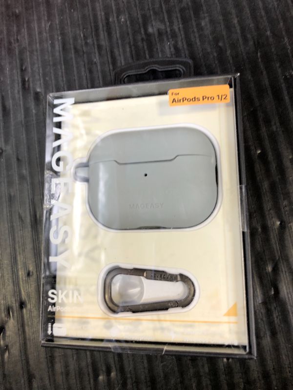 Photo 1 of MAGEASY Designed for AirPods Pro 2 Case - Shockproof Protective Case for AirPods Pro & Pro 2, Stain-Resistant, Smooth & Skin-Friendly, Support Wireless Charging - Skin (Mirage Gray)