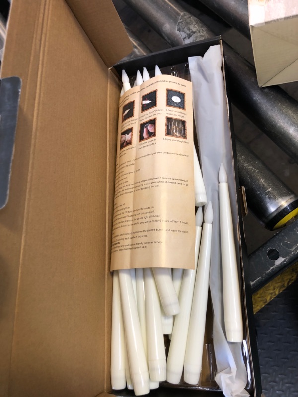 Photo 1 of kakoya Flameless Floating Candles with Wand?20 Pcs Magic LED Hanging Taper Candles?Flickering Battery Operated Taper Candle with Wand Remote for Halloween Decorations Best Gift?White?