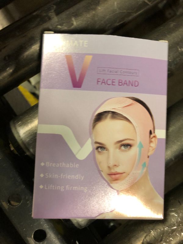 Photo 1 of ROWMATE V Line Lifting Mask Chin strap for sleeping, V Line Lifting Mask for Women,Jaw Exerciser?Medium,Light Pink