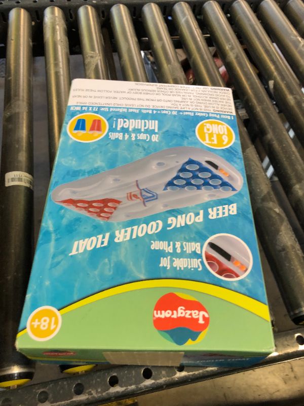 Photo 1 of Pool Games for Adults with Family 6FT Floating Pool Table Toss Water Toys Lake Accessories Party Essentials Pool Floats Raft Tanning with 20 Cups 4 Ping Pong