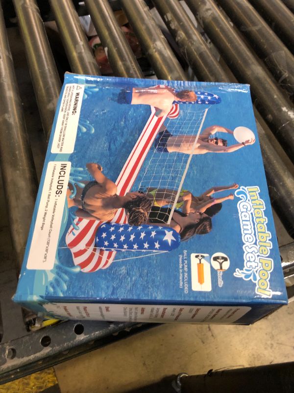Photo 1 of KIDDITOY 120" Pool Volleyball Net, Pool Volleyball Set for Inground American Flag Design Includes Upgraded Water Volleyball, Ball Pump, Pool Games Toys for Adults | 2025 Pool Party Gift Accessories