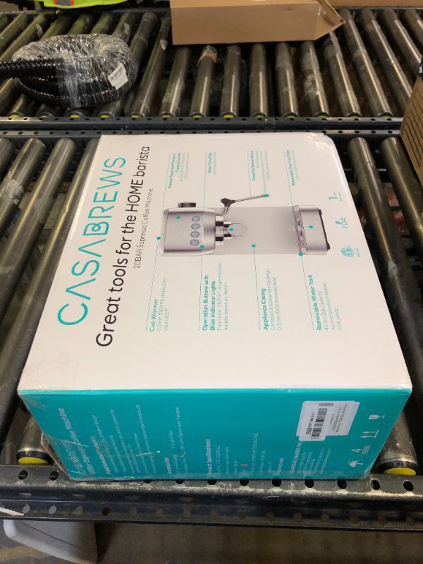 Photo 1 of CASABREWS 3700 Essential Espresso Machine 20 Bar, Stainless Steel Cappuccino & Latte Machine with Steam Frother for Home, 43.9oz Water Tank, Silver