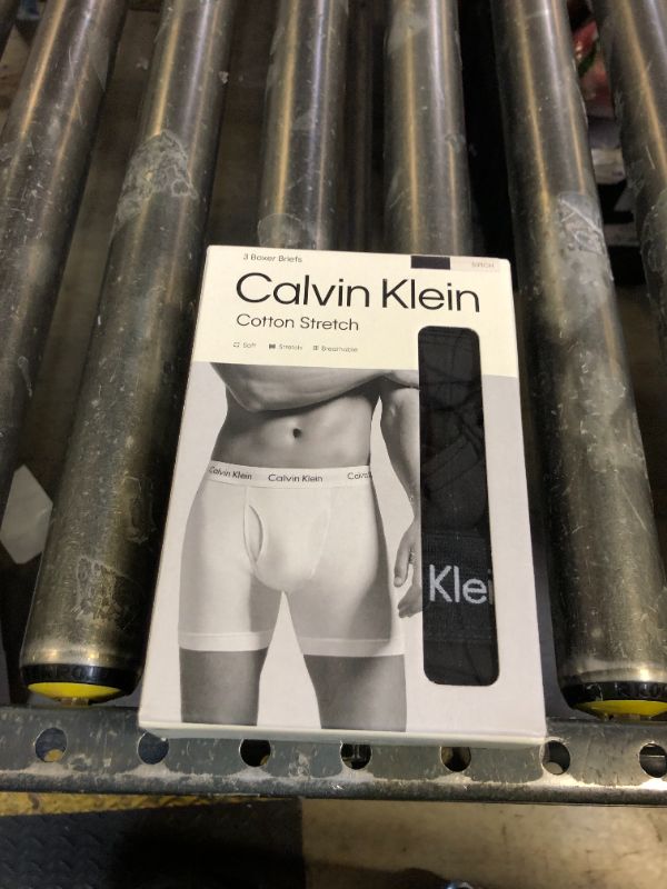 Photo 1 of Calvin Klein Men's Cotton Stretch 3-pack Boxer Brief, 3 Black, Small