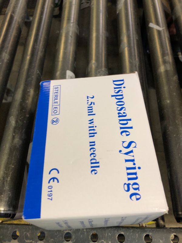 Photo 1 of 100 Pack Disposable 2.5ml/cc Lab Syringes with 25Ga 1 Inch Needle Luer Lock, Individually Sealed Packed