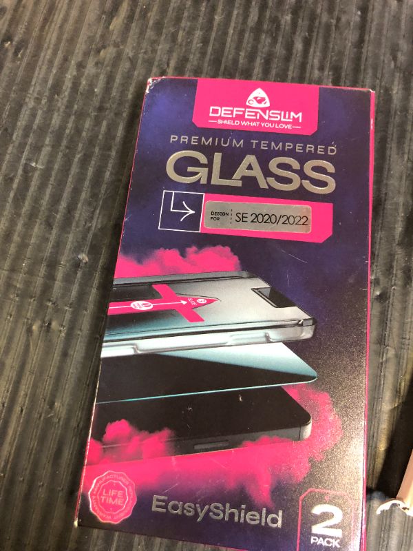 Photo 1 of Defenslim Screen Protector compatible with iPhone SE 3 / SE 2 (2Pack), Easy Auto-Align Install Kit, 4.7" Tempered Glass, 9H Hardness, Ultra HD Clear, Case Friendly, EasyShield