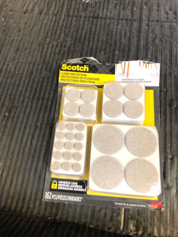 Photo 1 of Scotch Felt Pads 162 PCS Beige, Felt Furniture Pads for Protecting Hardwood Floors, Round, Assorted Sizes Value Pack, Self-Stick design, Protecting from nicks, dents and scratches (SP845-NA)