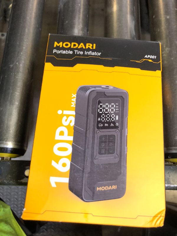 Photo 1 of MODARI Tire Inflator Portable Air Compressor - 4X Faster 160 PSI Portable Air Pump for Cars - Cordless Tire Inflators with Gauge - Portable Tire Inflator for Car, Pickup, Bike and More
