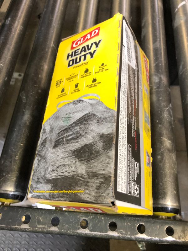 Photo 1 of BOX HAS BEEN OPENED, UNKNOWN IF ANY BAGS ARE MISSIG ---------------------Glad Large 30 Gallon Trash Bags, Unscented Heavy Duty Garbage Bags, Forceflex with Drawstring, 25 Count (Packaging May Vary)