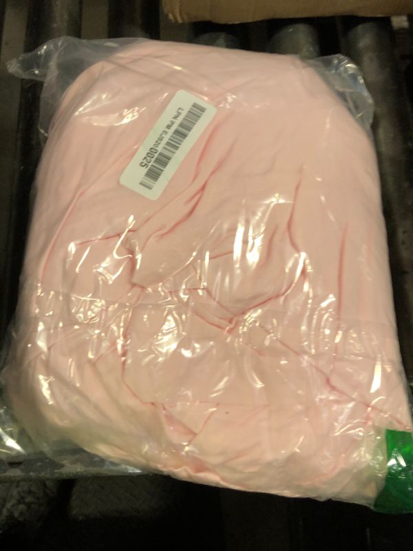 Photo 1 of 1 Pack Pink Table Clothes for 8 Foot Rectangle Tables, One-Piece Wrinkle Resistant Stretch Spandex Table Covers with Skirt for Event Banquet Wedding Birthday Party