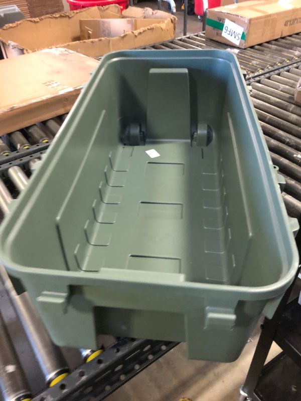 Photo 1 of Plano Storage Trunk with Wheels, Green, 108-Quart, Lockable Storage Box, Rolling Airline Approved Sportsman Trunk, Hunting Gear and Ammunition Bin, Heavy-Duty Containers for Camping