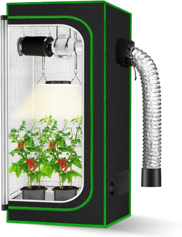 Photo 1 of Grow Tent, 24"x36"x48'' High Reflective  Mylar Canvas Hydroponic Indoor Plant Growing TENT