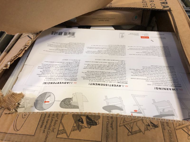 Photo 1 of Stokke Tripp Trapp High Chair 2 (Natural), Cushion 2 (Nordic Grey) + Stokke Tray (White) - Includes Chair + Baby Set with Removable Harness for Children 6-36 Months