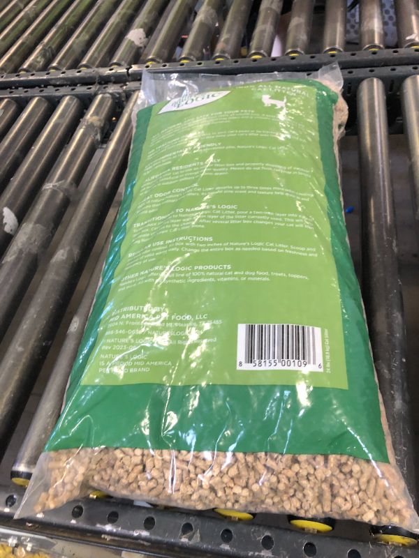 Photo 1 of Nature's Logic 100% Natural Pine Pellet Cat Litter - 100% Ponderosa Pine, Dust-Free, Unscented, Biodegradable - Safe for Cats, Kittens, Reptiles & Small Pets - Highly Absorbent - 24 lb Bag
