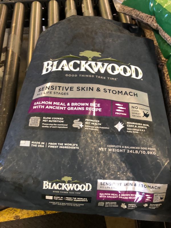 Photo 1 of Blackwood Sensitive Skin & Stomach Dry Dog Food, Salmon Meal & Brown Rice with Ancient Grains, 24 Pound Bag with Prebiotics & Probiotics to Promote Gut Health