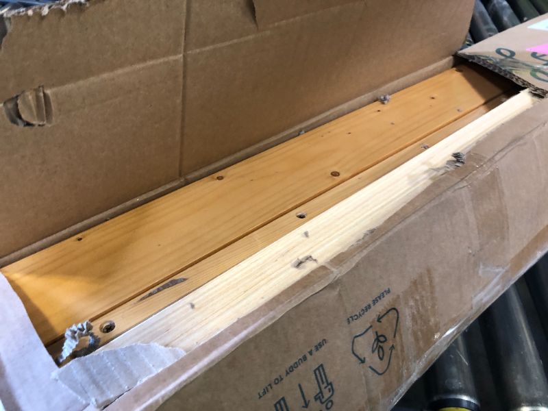 Photo 1 of ZINUS Alexia Wood Platform Bed Frame, Solid Wood Foundation, No Box Spring Needed, Wood Slat Support, Easy Assembly, Rustic Pine, Queen841550079586
