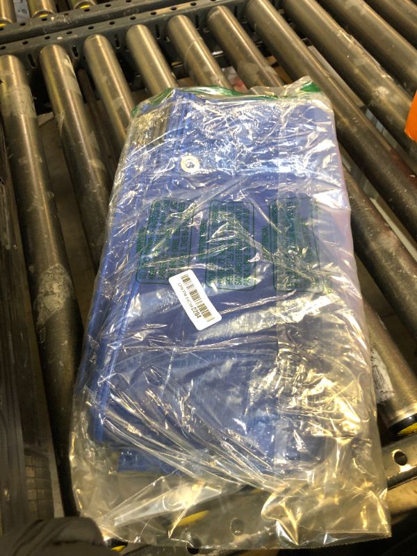 Photo 1 of Blue Tarp 6x10 Feet 8 Mil, UV Resistant, Durable, Multipurpose Waterproof Poly Tarp Cover with Metal Grommets and Reinforced Edges by RAINDEWAY