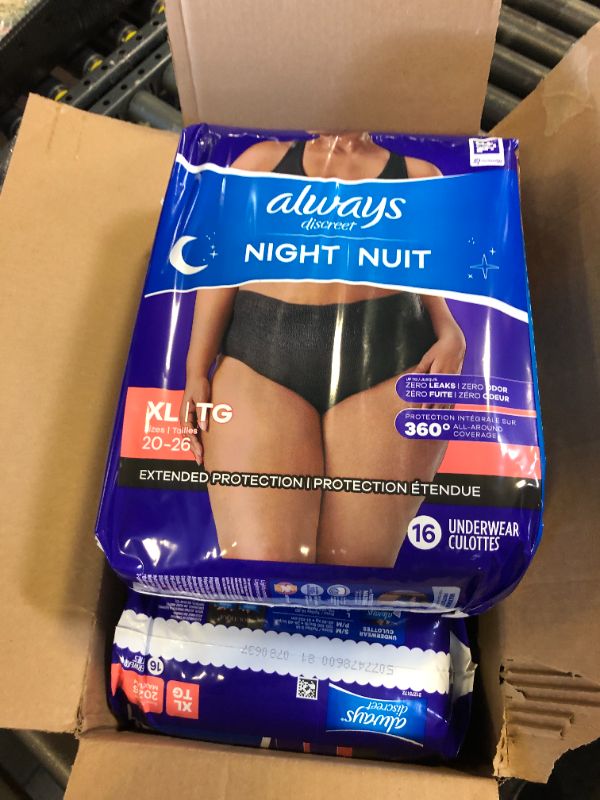 Photo 1 of Always Discreet Size XL Night 48 pack 