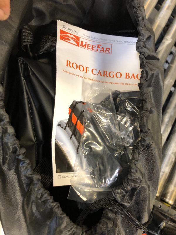 Photo 1 of MeeFar Car Roof Bag XBEEK Rooftop top Cargo Carrier Bag 20 Cubic feet Waterproof for All Cars with/Without Rack, Includes Anti-Slip Mat, 10 Reinforced Straps, 6 Door Hooks, Luggage Lock