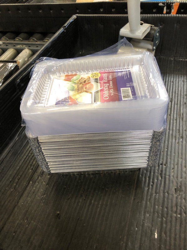 Photo 1 of Aluminum Pans With Plastic Dome Lids - 50 Count - 2.25LB (8.5"x6") Oblong Pans - To Go Containers With Lids - Disposable Tin Foil Pans - Perfect For Catering, Meal Prep, Baking, Freezer Safe