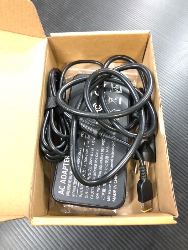 Photo 1 of 135W AC Charger Fit for Lenovo ThinkPad X1 Extreme Gen 1 2 3 4 5 W540 W541 T440 T440S T440P T470P T540p T15p Ideapad Yoga Y50-70 Y50-80 Y50p Y50p-70 Y50c G405 G410 G505 Laptop Power Supply Adapter