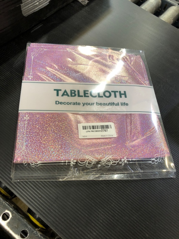 Photo 1 of Fitable Pink Sequin Tablecloth for Parties 52x70 Inch - Sparkle Glitter Table Cloth Laser Rectangle Table Cover Overlay for Wedding Baby Shower Ceremony Birthday Cake Table Holiday Banquet