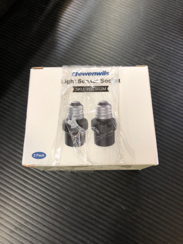 Photo 1 of DEWENWILS Light Sensor Socket 2 Pack, Automatic Dusk to Dawn E26/E27 Socket Adapter, Double Sensors for Porch/Wall Light Fixtures, Compatible with Incandescent/CFL/LED/Halogen, Black, ETL Listed