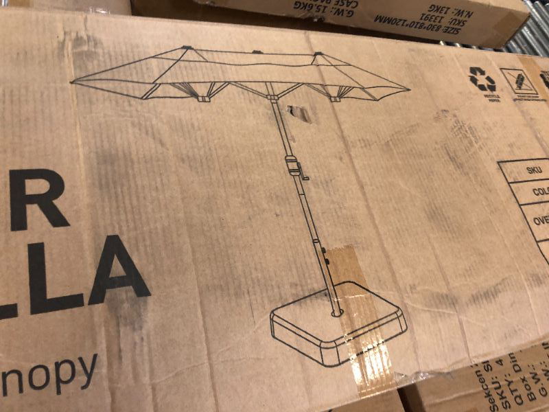 Photo 1 of CAPRIHOME DOUBLE-SIDED OUTDOOR UMBRELLA 8.8FT X 15FT 