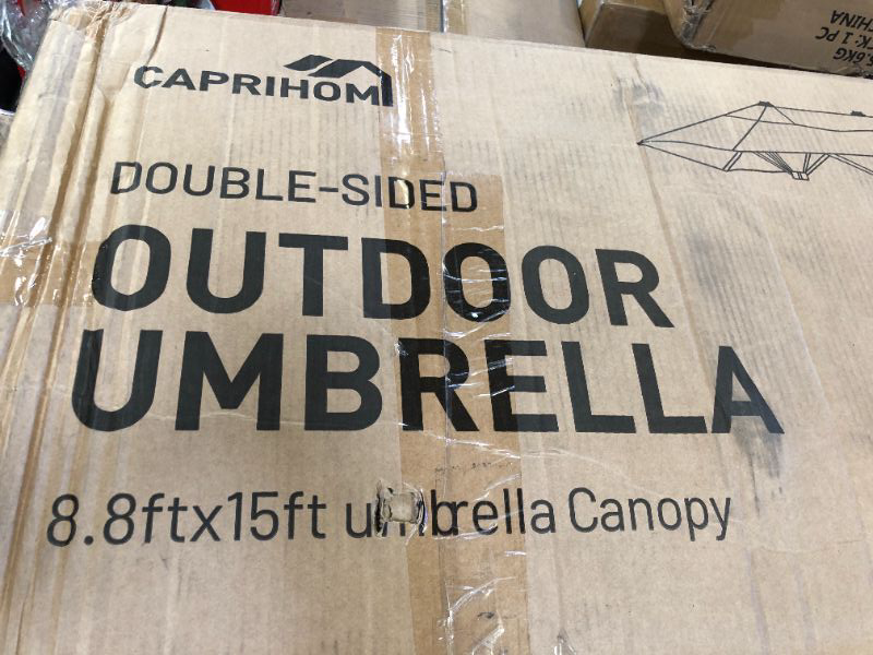Photo 1 of CAPRIHOME DOUBLE-SIDED OUTDOOR UMBRELLA 8.8FT X 15FT 