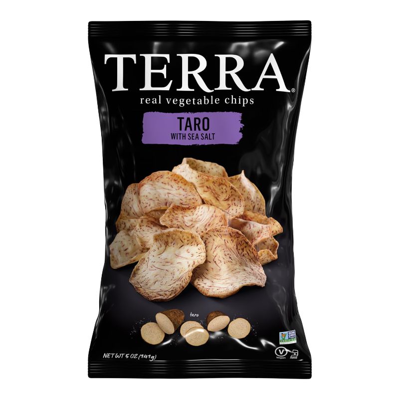 Photo 1 of Terra Vegetable Chips, Taro Chips with Sea Salt, 5 Oz (Pack of 12)
-exp 22/jul/25