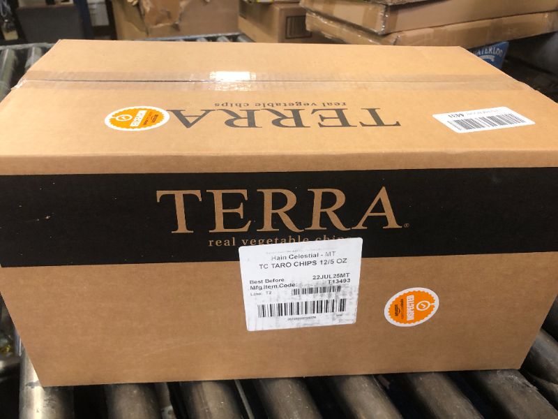 Photo 1 of Terra Vegetable Chips, Taro Chips with Sea Salt, 5 Oz (Pack of 12)
-exp 22/jul/25