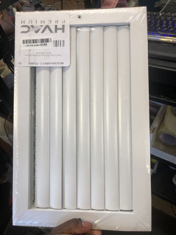 Photo 1 of HVAC Premium 14"w X 8"h 1-Way Air Vent Adjustable Aluminum Curved Blades Integral Multi-Shutter Damper HVAC Diffuser [Outer Dimensions: 15.75"W X 9.75"H]