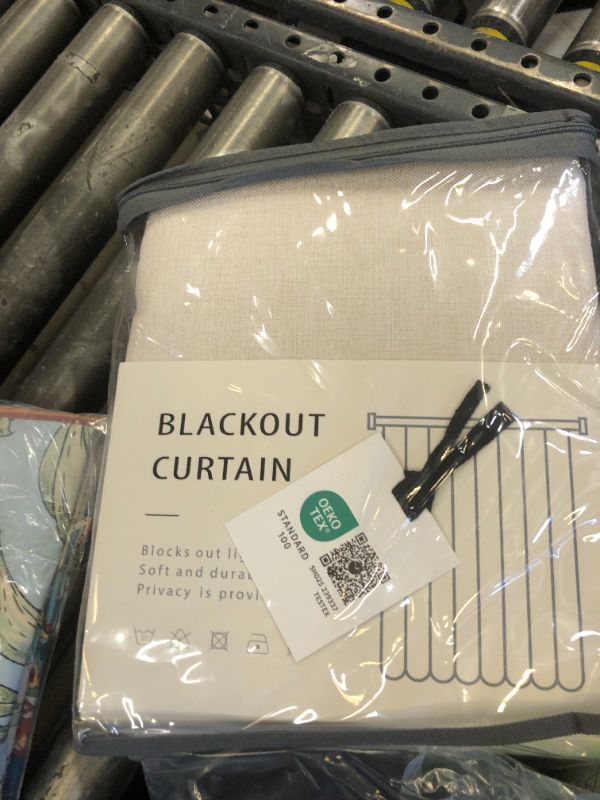 Photo 1 of 100% Blackout Shield Linen Blackout Curtains for Bedroom 84 Inches Long, Back Tab/Rod Pocket Living Room Drapes, Thermal Insulated Blackout Curtains 2 Panels Set, 50" W x 84" L, Cream