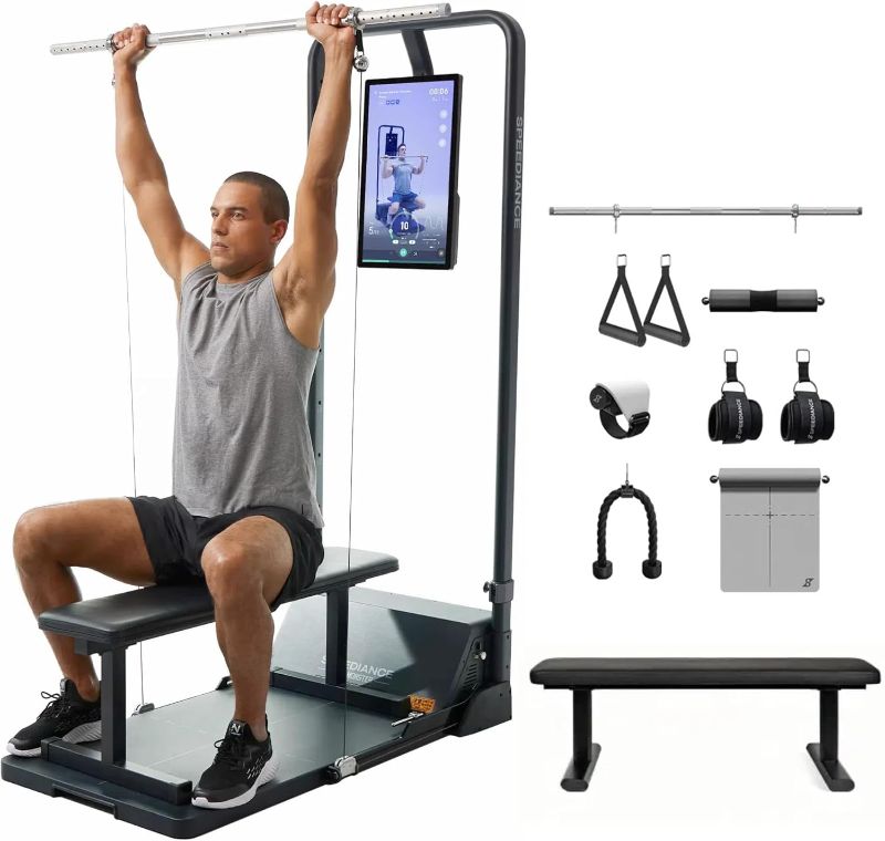 Photo 1 of Gym Monster Smart Home Gym, Multifunctional Strength Training Machine, Smith Machine Power Cage Workout Station, Squat Rack Cable Machine, Full Body Fitness Equipment for Home Workout
