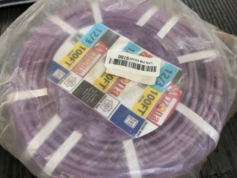 Photo 1 of 100 FEET 12/3 Type NM-B Copper. #12 AWG, 3 Conductors with Ground. Insulated Jacket Purple