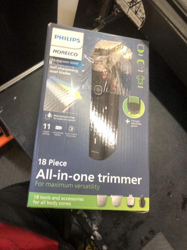 Photo 1 of Philips Norelco Multigroom Series 5000 18 Piece, Beard Face, Hair, Body and Intimate Hair Trimmer for Men - NO BLADE OIL MG5910/49