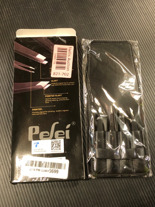Photo 1 of Pefei Tweezers Set - Professional Stainless Steel Tweezers for Eyebrows - Great Precision for Facial Hair, Splinter and Ingrown Hair Removal (Black)