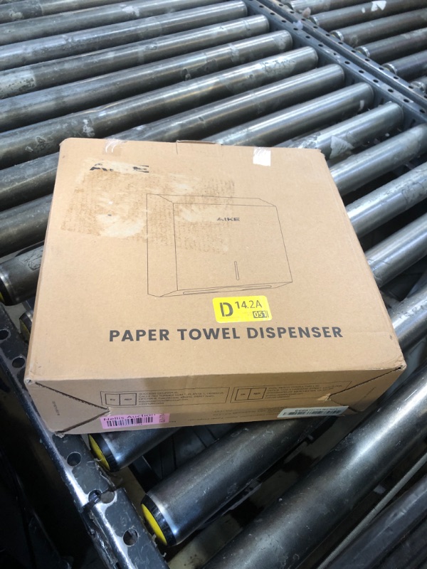 Photo 1 of AIKE 250 Sheets Compact Multifold Wall Mount Paper Towel Dispenser,Stainless Steel Black AK5180 (Max Folded Size 10.6"x3.9")