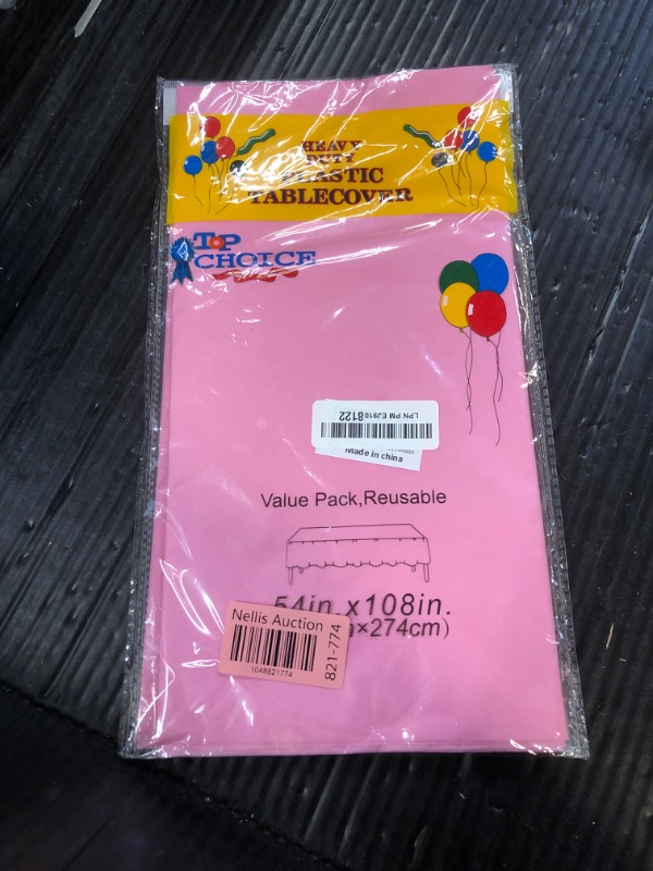 Photo 1 of Vedran 2 Pack Pink Tablecloth Rectangle 54 x 108 Inch, Plastic Table Cloth Disposable for Birthday Party, Outdoor Dinner, Holiday Party Decoration