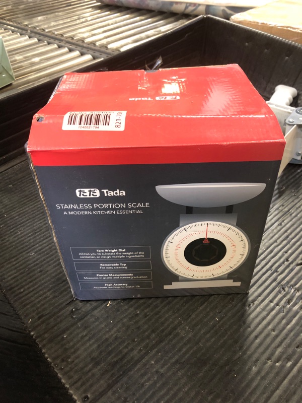 Photo 1 of Tada 11lb Analog Mechanical Kitchen Weighing Food Scale with Bowl, Tare Function, Retro Style, Stainless Steel
