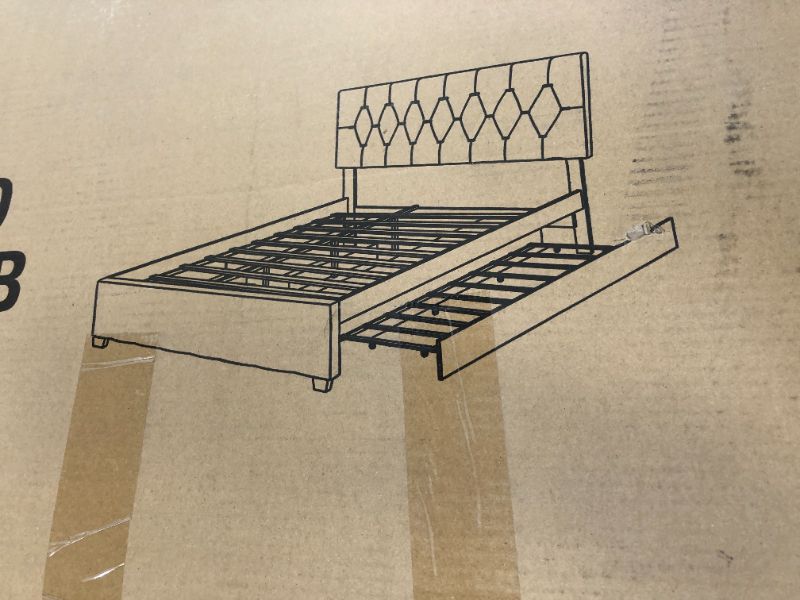 Photo 1 of BOX 1 OF 2 ONLY , MISSING 1/1 *** QUEEN TRUNDLE BED SRN-TR3011-BEIGE-HB