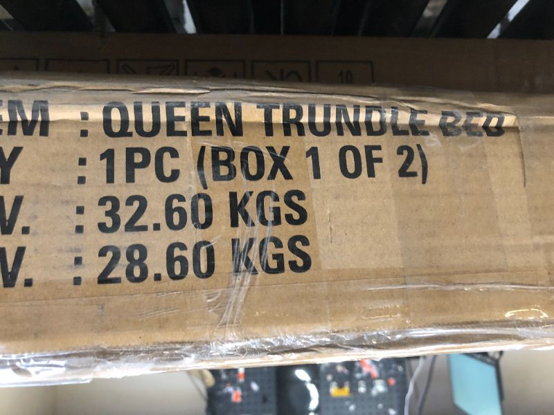 Photo 1 of BOX 1 OF 2 ONLY , MISSING 1/1 *** QUEEN TRUNDLE BED SRN-TR3011-BEIGE-HB