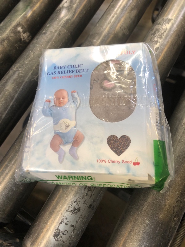 Photo 1 of Baby Colic Gas and Upset Stomach Relief for Newborns-100% Cherry Seed-Heated Tummy Wrap-Colic Baby Swaddling Belt for Natural Relief–Soothing and Calming (Gray)