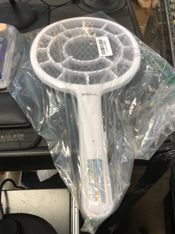Photo 1 of YsChois Electric Fly Swatter, Bug Zapper, Mosquito Zapper Racket | Gold Zone Voltage, Densest 3 mm Mesh, Apple-Like Weight - AA Battery Powered (not incl.) - Indoor & Outdoor Use with Pro Swat Tips