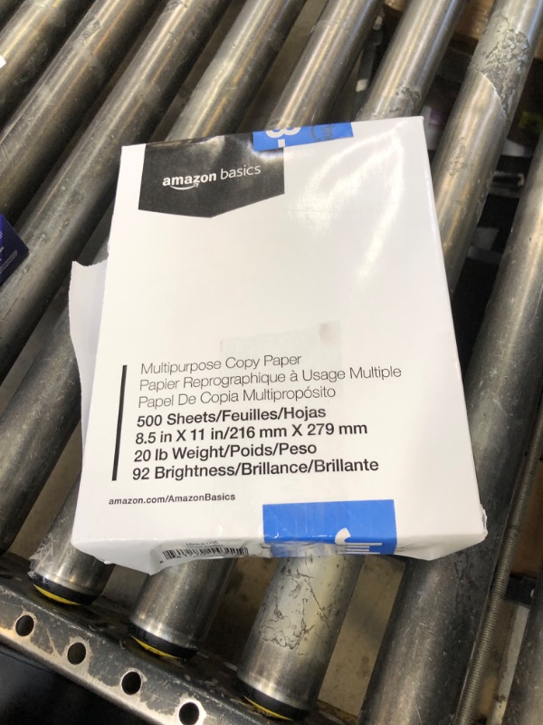 Photo 1 of Amazon Basics Multipurpose Copy Printer Paper, 8.5 x 11 Inches, 20 lb, 1 Ream, (500 Sheets), 92 Bright, White
