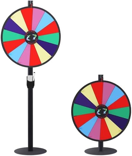 Photo 1 of 24 inches Spinning Prize Wheel, 14 Slots Tabletop Spinner - Heavy Duty Roulette Wheel for Carnival, Trade Show, Win Fortune Spin Games
