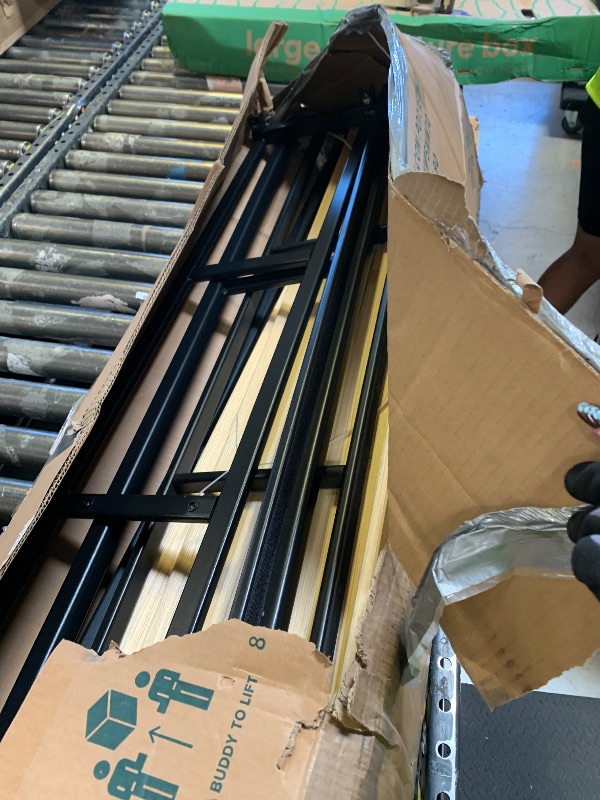 Photo 1 of ZINUS Metal Box Spring with Wood Slats, 9 Inch Mattress Foundation, Sturdy Steel Structure, Easy Assembly, King