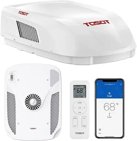 Photo 1 of TOSOT GO Cool RV Air Conditioner 15000 BTU, Non-Ducted Camper Rooftop AC Unit with Heat Pump, WiFi and Remote Control, White